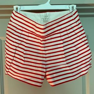 J Crew Women’s Red & White Striped Shorts Size 00